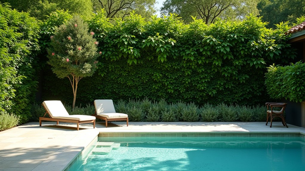 23 Smart Pool Deck Privacy Ideas That Still Feel Open secluded sanctuary with greenery