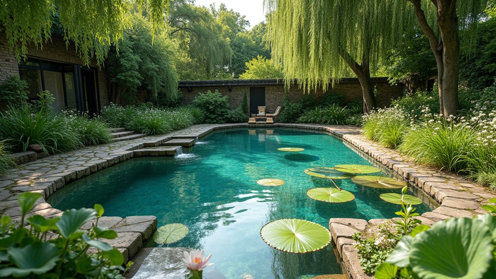 23 Natural Pool Design Ideas That Feel Earthy and Serene serene countryside pond pool