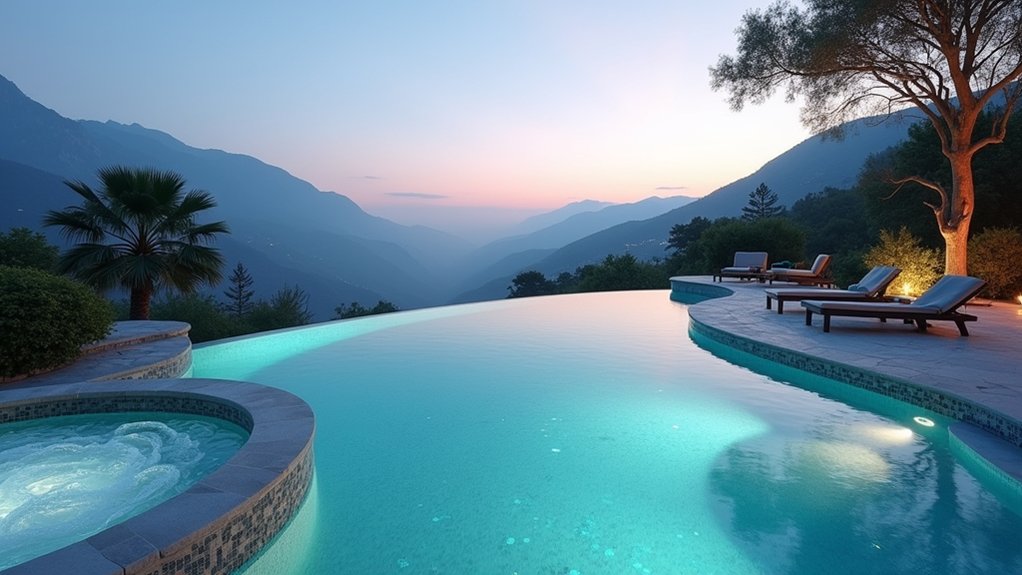 18 Pool Ideas With Hot Tub Features for Total Relaxation serene infinity pool retreat