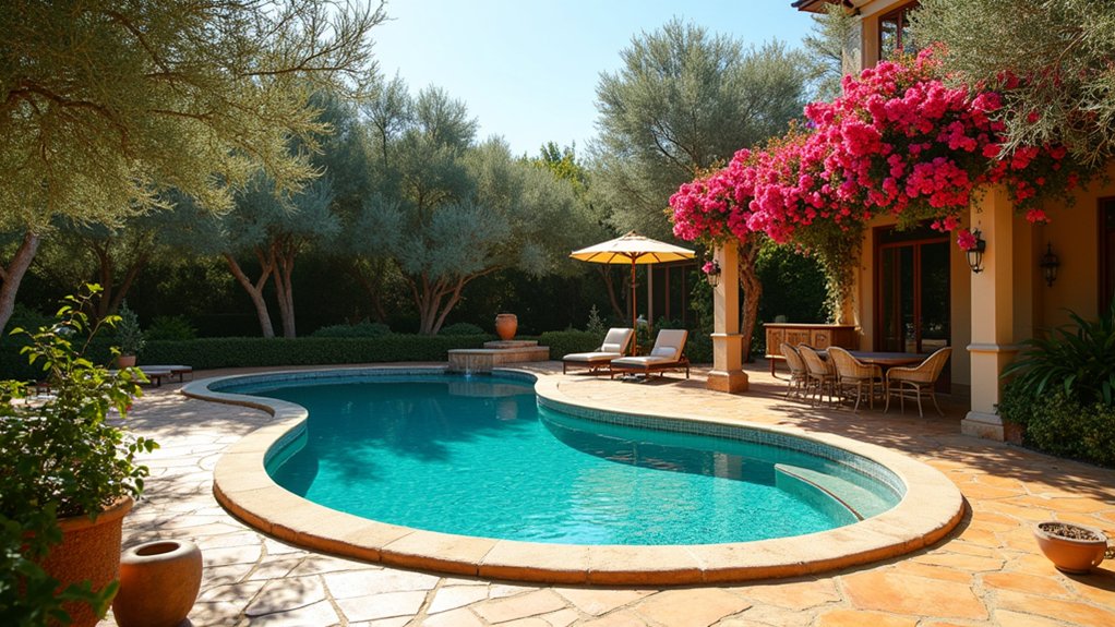 23 Oval Pool Design Ideas That Flow Beautifully in Any Yard serene mediterranean poolside retreat