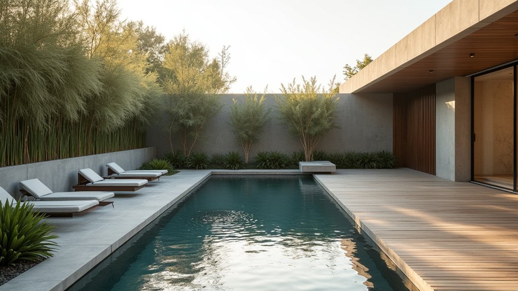 23 Striking Modern Pool Deck Ideas for a Sleek Backyard Finish serene minimalist pool retreat
