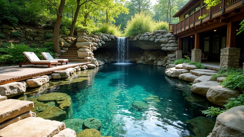 20 Outdoor Pool Design Ideas for Open-Air Relaxation serene natural rock pools