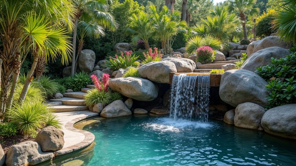 15 Bold Pool Landscaping With Boulders That Make a Statement serene nature retreat oasis