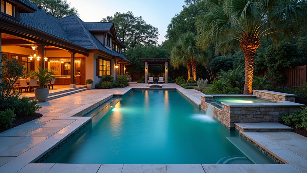 18 Pool Ideas With Hot Tub Features for Total Relaxation serene oasis with relaxation