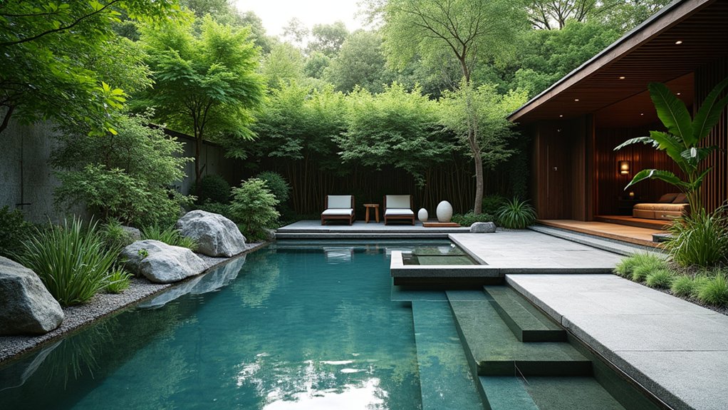 20 Elegant Pool Landscaping Design Ideas That Feel Effortless serene oasis with tranquility