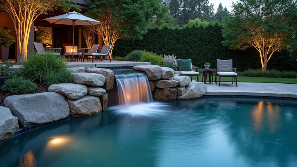 20 Contemporary Pool Design Ideas for Stylish Homes serene oasis with waterfalls