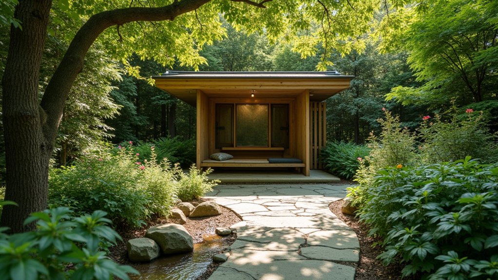 15 Organic Natural Pool Landscaping Ideas That Blend With Nature serene outdoor meditation space