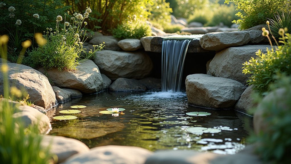 23 Cozy Rustic Pool Landscaping Ideas That Feel Warm and Inviting serene pondside ambiance enhancement