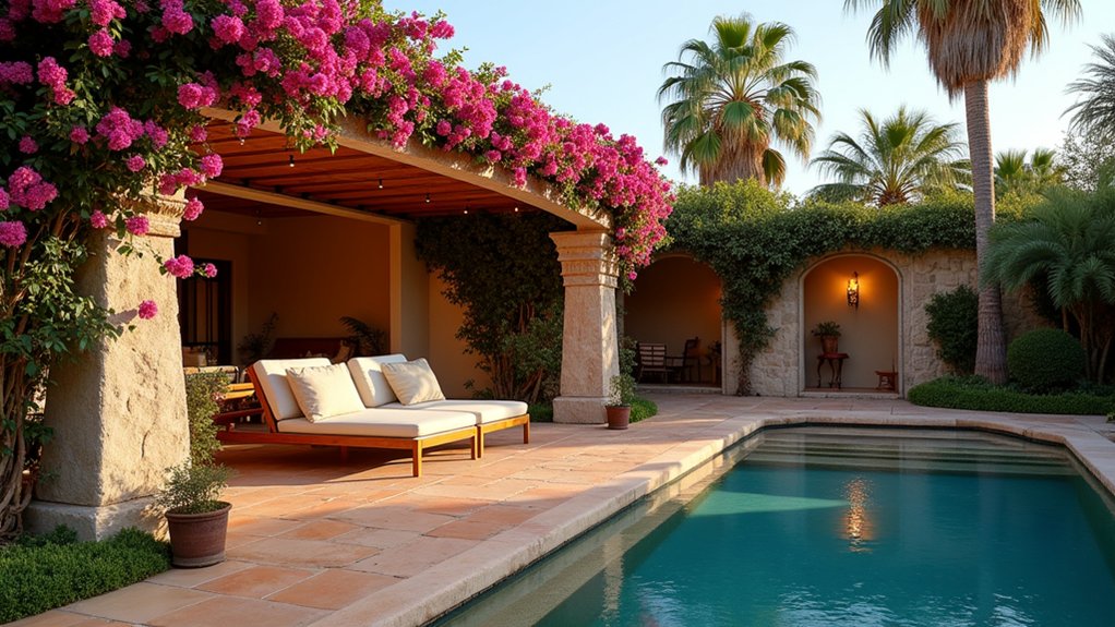 20 Elegant Mediterranean Pool Landscaping Ideas Full of Timeless Charm serene poolside lounge oasis