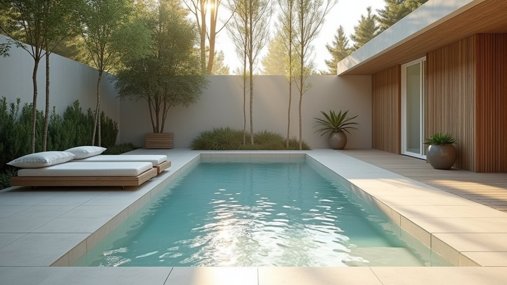 serene scandinavian pool deck