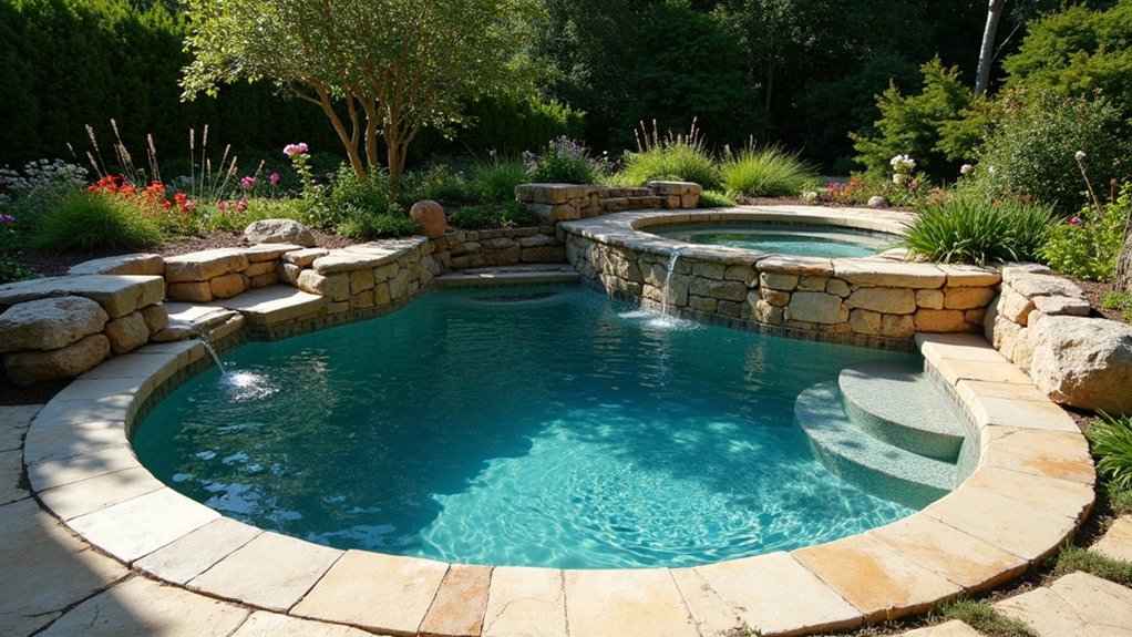 18 Plunge Pool Ideas for Small Yards With Big Impact serene stone clad plunge pool