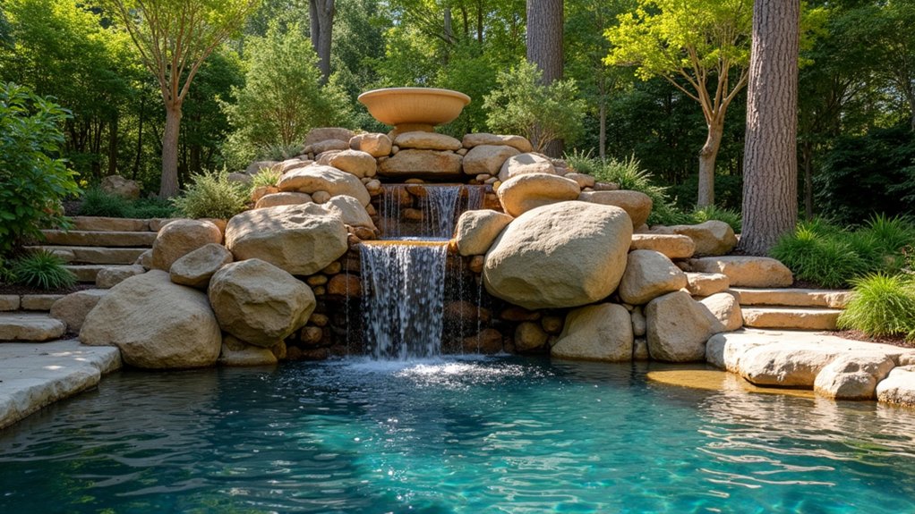 15 Rustic Pool Design Ideas That Feel Warm and Inviting serene stone clad waterfalls oasis