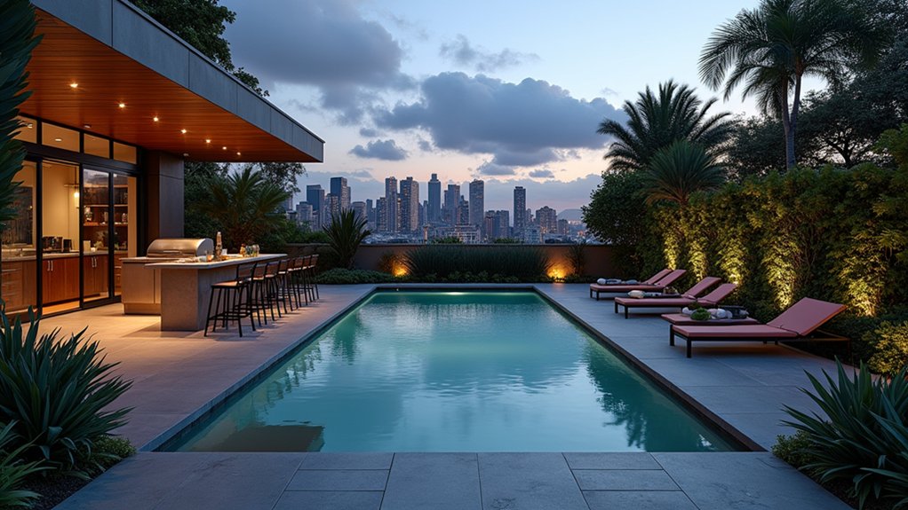 23 Bold Pool Deck With Outdoor Kitchen Ideas for the Ultimate Entertaining Space serene urban oasis retreat