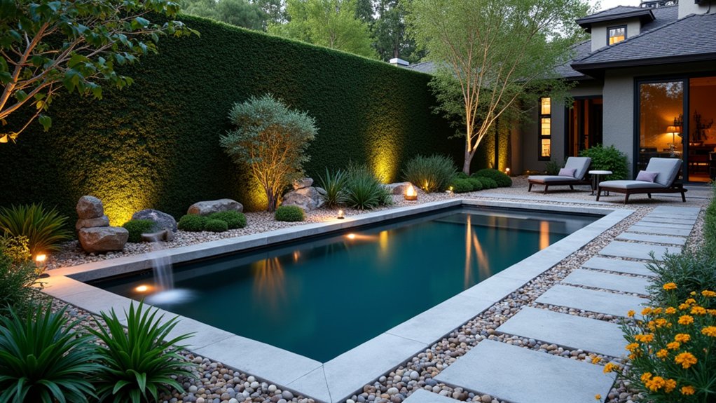15 Clever Pool Ideas for Small Yards That Maximize Space serene water feature ambiance