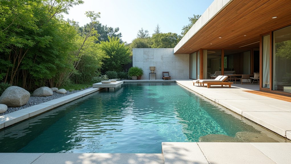 20 Pool Ideas With Zero Entry Designs for Effortless Access serene zen beach pool