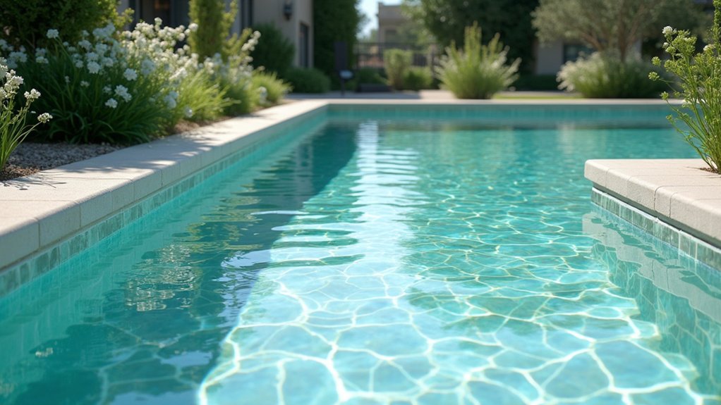 21 Stylish Pool Deck Tile Ideas That Add Color and Pattern shimmering chic outdoor retreat