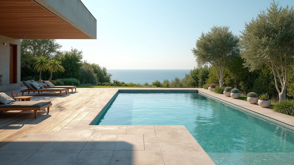 sleek concrete and wood