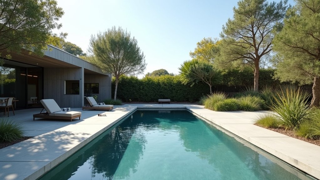 sleek concrete minimalist oasis