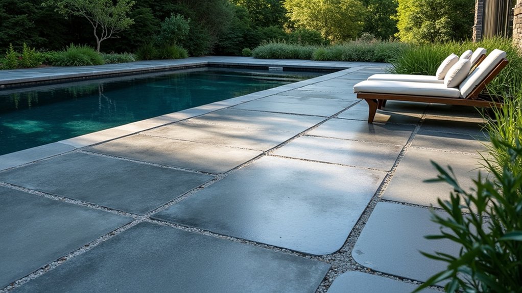 17 Natural Pool Deck Stone Ideas That Blend With the Landscape sleek contemporary bluestone elegance