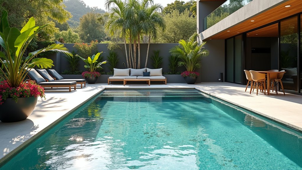 19 Durable Pool Deck Concrete Ideas That Are Built to Last sleek durable low maintenance concrete