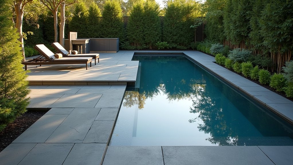 23 Beautiful Pool Deck Ideas Inground Pavers for a Polished Look sleek elegant slate oasis