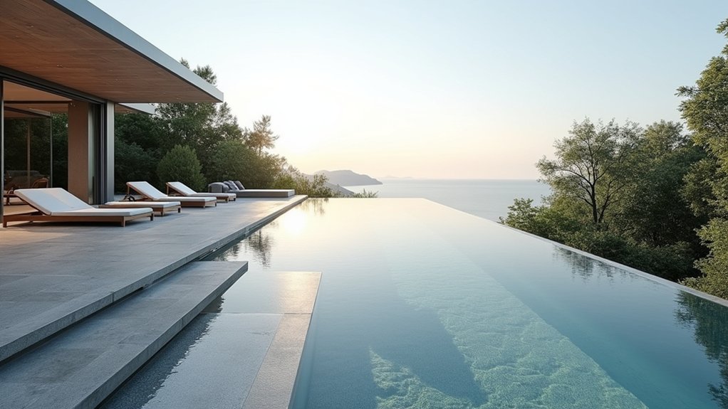 23 Striking Modern Pool Deck Ideas for a Sleek Backyard Finish sleek glossy neutral elegance