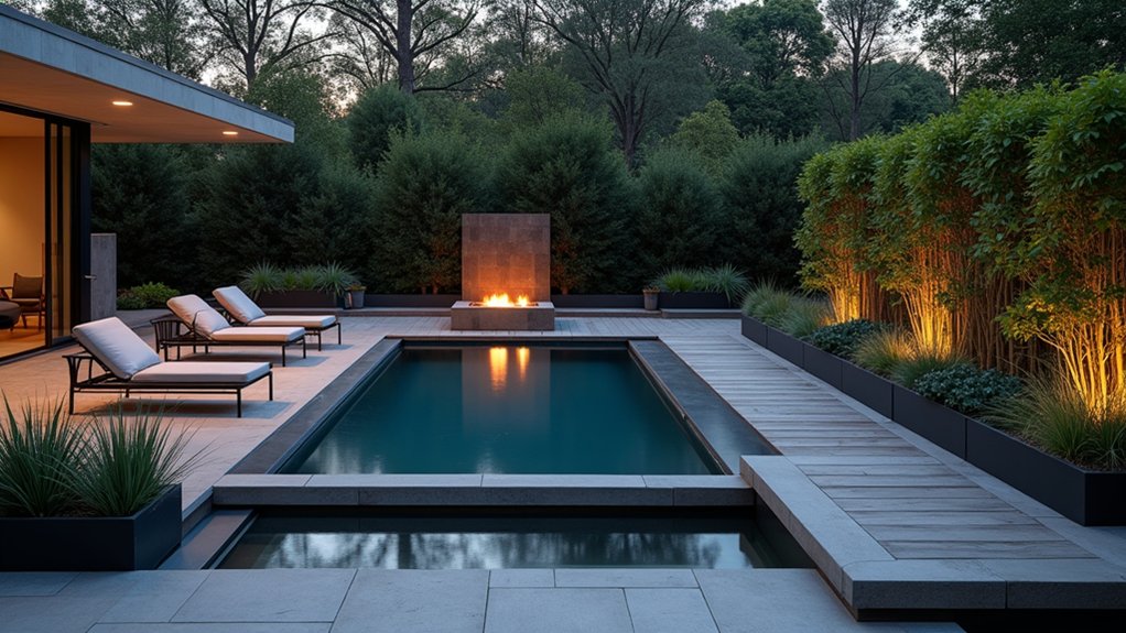 18 Budget-Savvy Stock Tank Pool Landscape Ideas That Pack a Punch sleek metal landscaping features