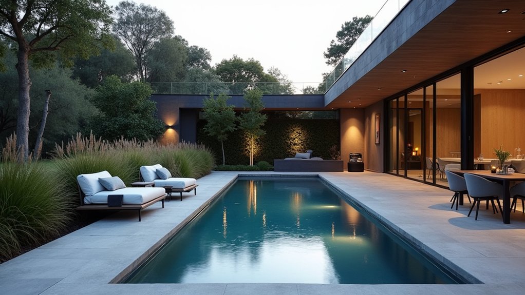 15 Sleek Lap Pool Design Ideas for Narrow Backyards sleek minimalist lap pool
