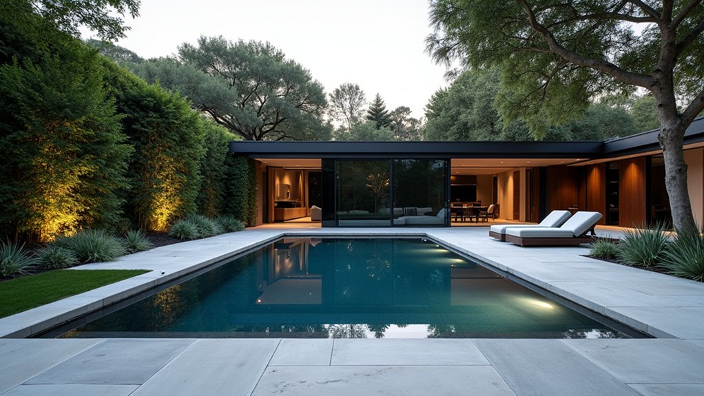 15 Stunning Pool Landscaping Backyard Looks You’ll Want to Copy sleek minimalist pool oasis