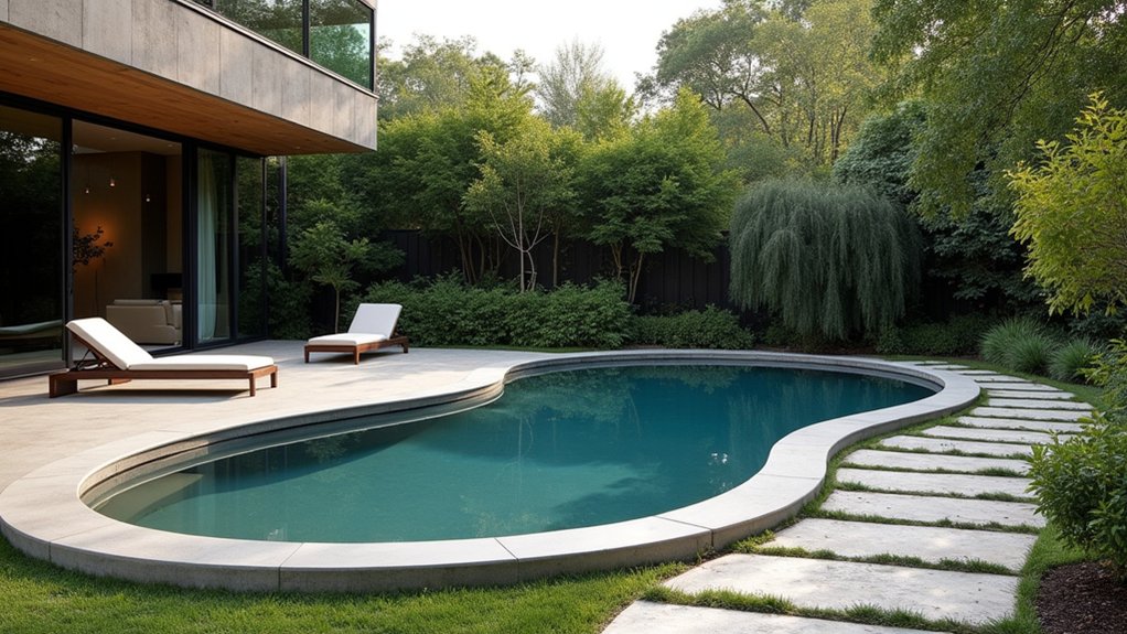 23 Oval Pool Design Ideas That Flow Beautifully in Any Yard sleek modern concrete oasis