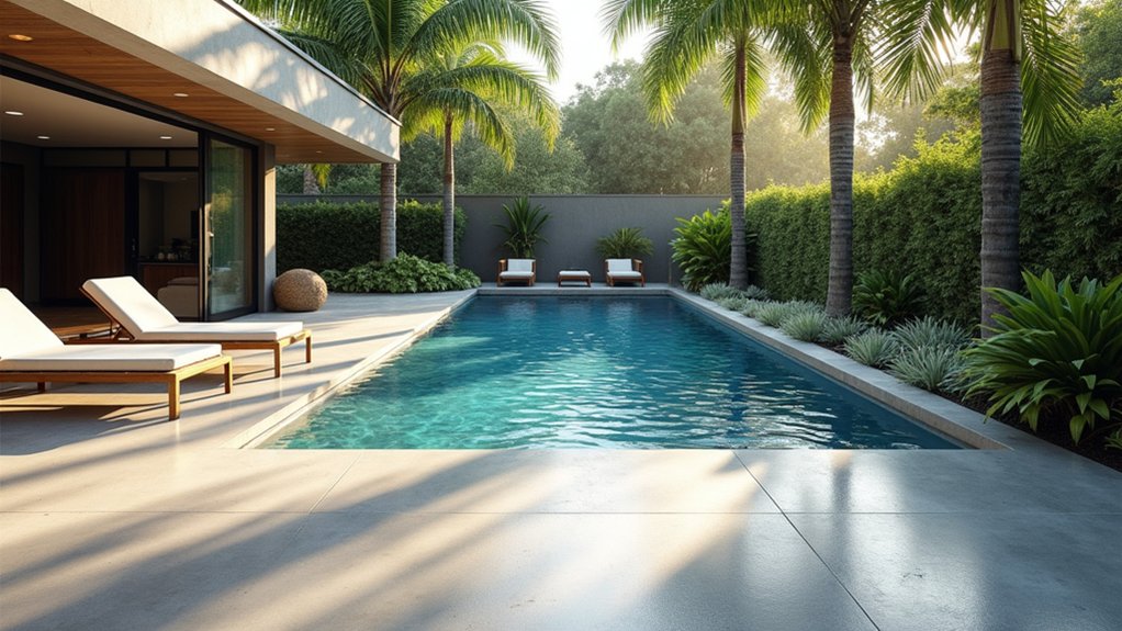 17 Gorgeous Pool Deck Ideas to Upgrade Your Outdoor Space sleek modern pool deck