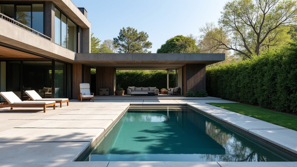 23 Beautiful Pool Deck Ideas Inground Pavers for a Polished Look sleek modern poolside aesthetic