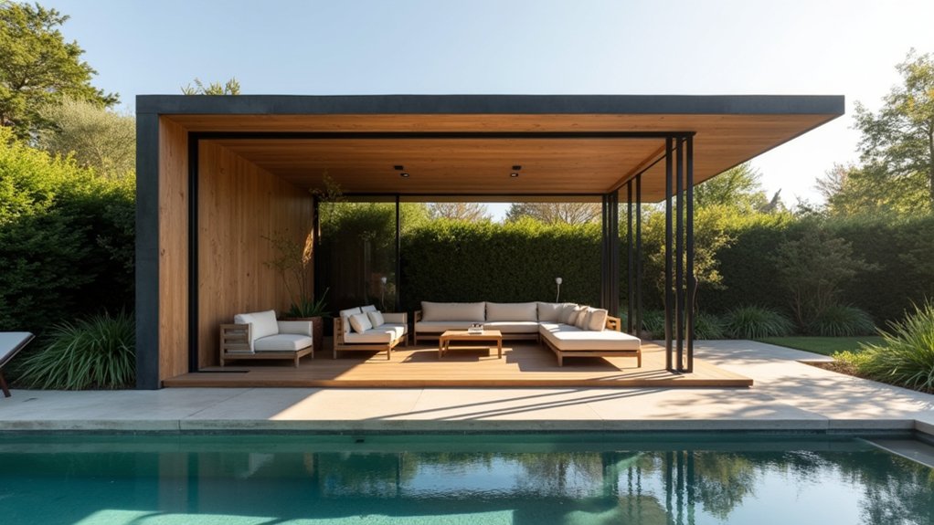 19 Airy Pool Deck Gazebo Ideas That Invite You to Lounge sleek serene outdoor oasis