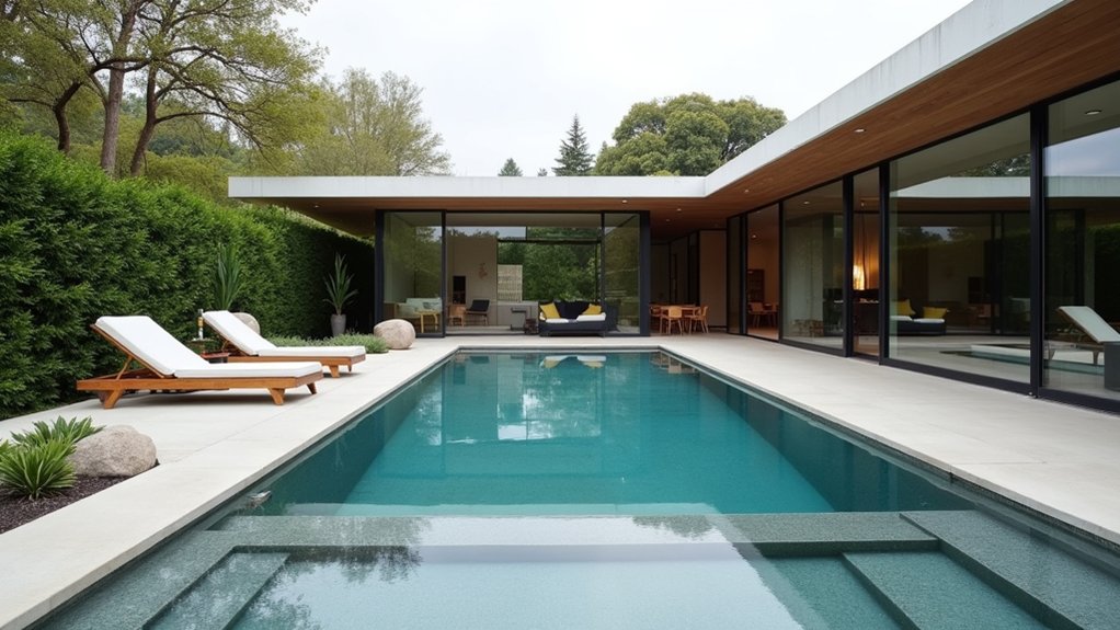 18 Rectangular Pool Design Ideas That Are Clean and Classic sleek serene retro oasis