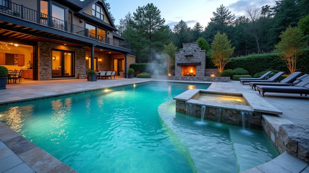 15 Fun Pool Ideas With Jacuzzi Vibes for Ultimate Comfort sophisticated dual level relaxation oasis