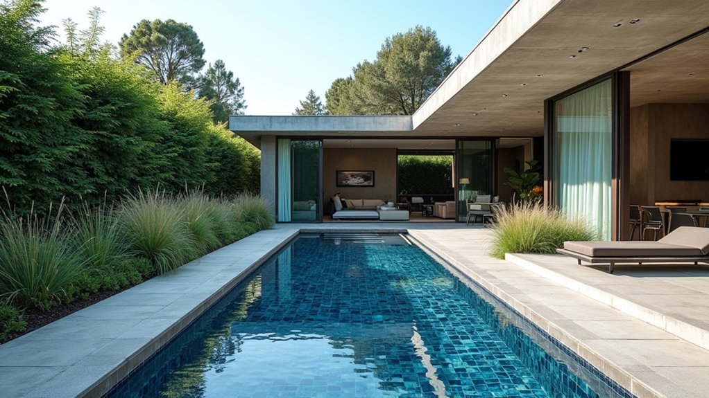 18 Rectangular Pool Design Ideas That Are Clean and Classic sophisticated geometric pool design