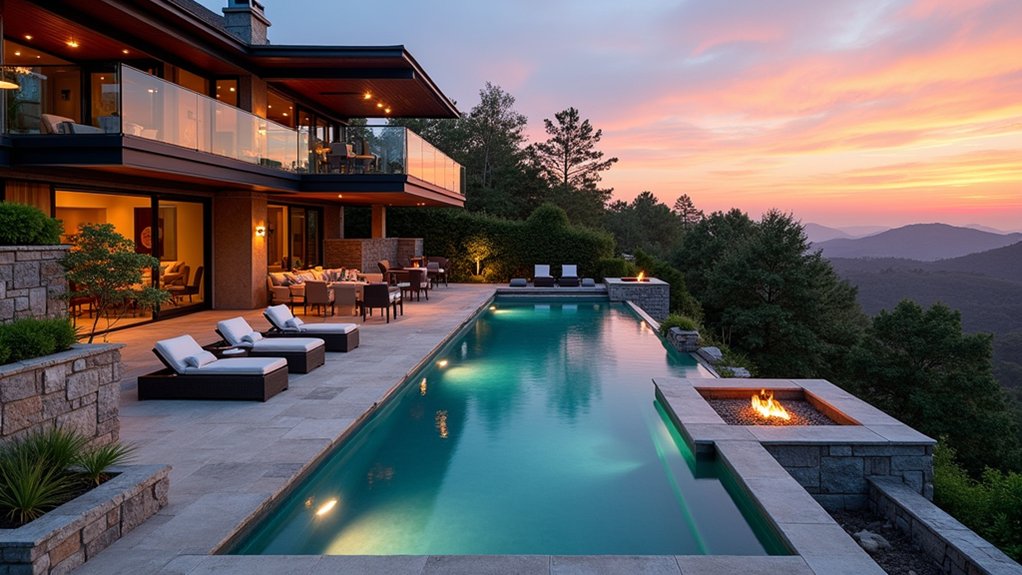 sophisticated multi level outdoor oasis