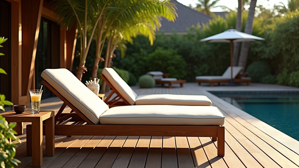 23 Cozy Pool Deck Decorating Ideas With Seating Areas for Relaxation sophisticated teak lounge elegance