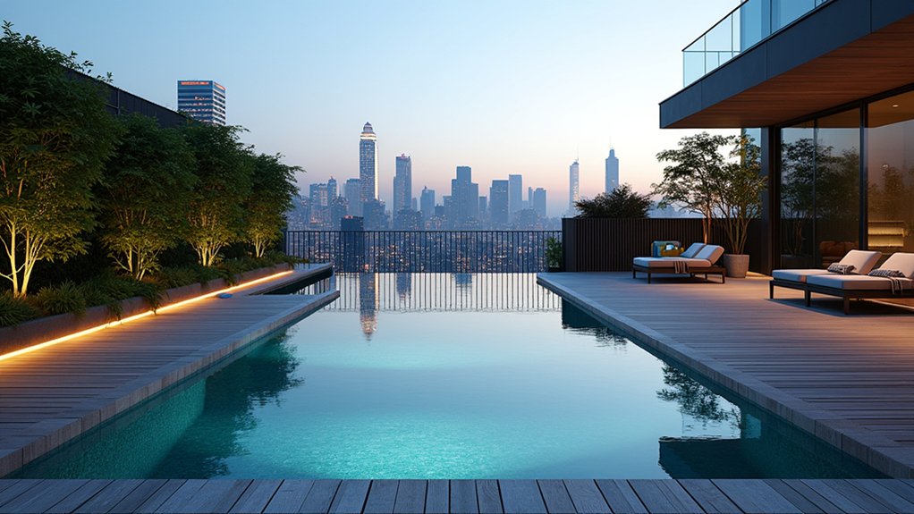 23 Fiberglass Pool Design Ideas That Are Built to Impress sophisticated urban pool design