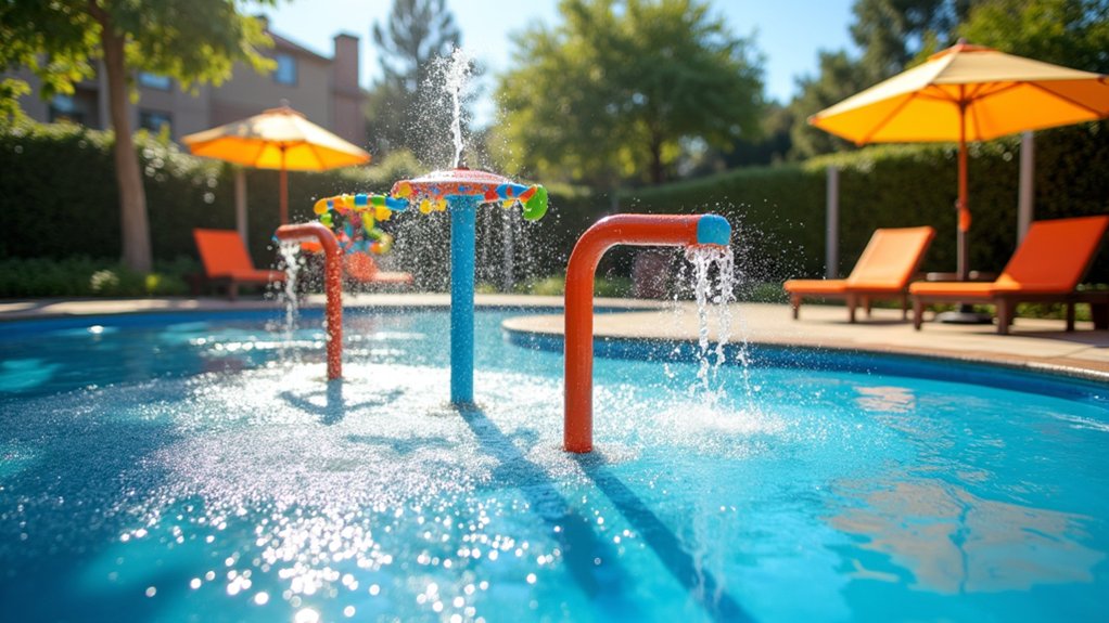 23 Pool Design Ideas With Kids Area Concepts for Family Fun splash pad family fun