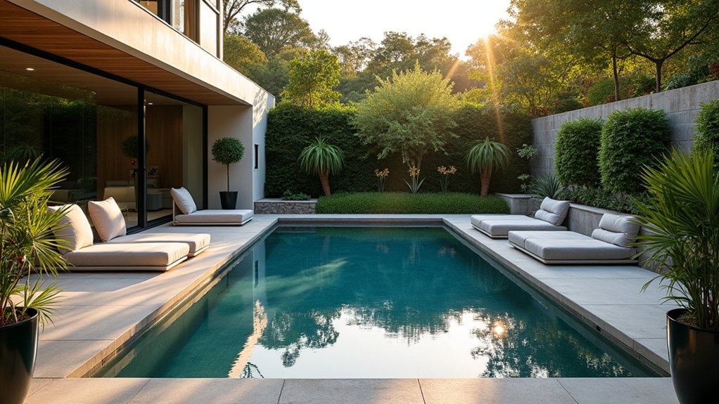 18 Sleek Pool Landscaping With Deck Ideas That Add Seamless Style stylish built in pool seating