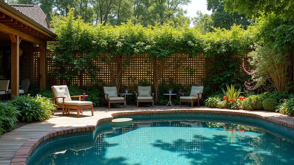 17 Clever DIY Pool Deck Above Ground on a Budget Projects That Work stylish customizable privacy solution