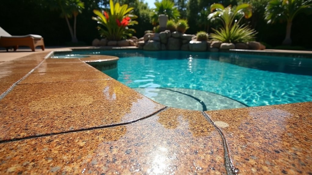 23 Tough Pool Deck Coating Ideas That Stand Up to the Elements stylish durable slip resistant overlay
