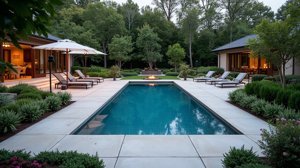 18 Sophisticated Landscaping Around Inground Pool Designs That Flow Beautifully stylish outdoor relaxation oasis