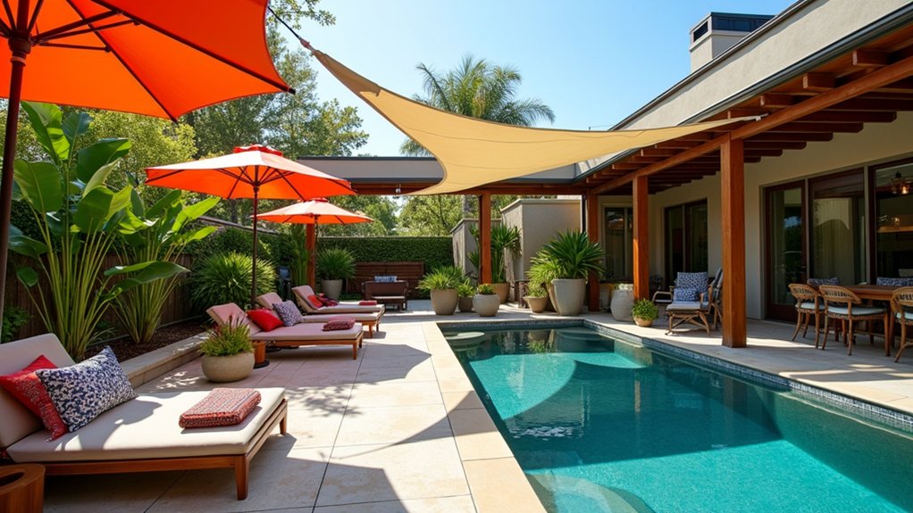 19 Fun Pool Deck Decorating Ideas to Add Personality to Your Space stylish outdoor shade solutions
