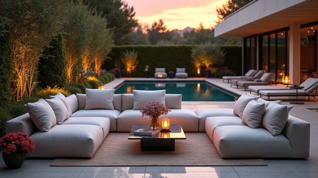 17 Fresh Pool Deck Furniture Ideas to Complete Your Outdoor Setup stylish outdoor social seating