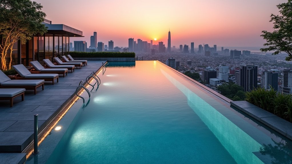 stylish rooftop urban oasis