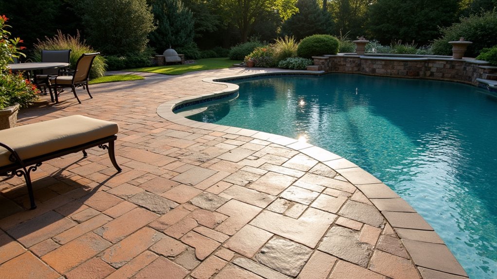 21 Elegant Pool Deck Pavers That Add Texture and Style stylish safe vibrant pavers