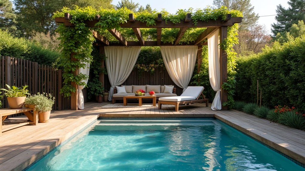 17 Clever DIY Pool Deck Above Ground on a Budget Projects That Work stylish shaded outdoor retreat