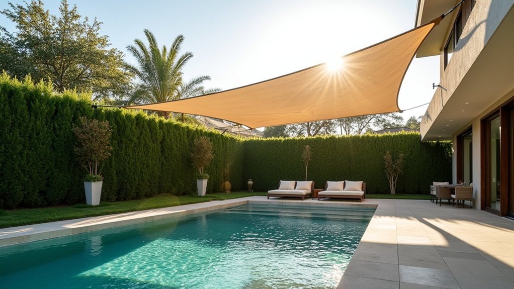 20 Smart Pool Landscaping for Privacy That Still Looks Great stylish sun protection solution